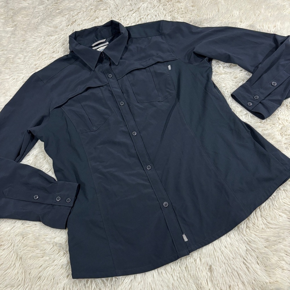Columbia Omni Shade Men’s blue black Vented Shirt Size XL